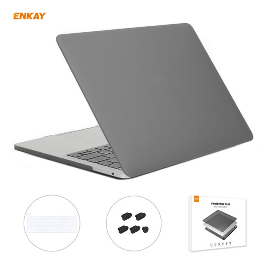 ENKAY 3 in 1 Matte Laptop Protective Case + US Version TPU Keyboard Film + Anti-dust Plugs Set for MacBook Pro 13.3 inch A2251 & A2289 & A2338 (with Touch Bar)(Grey) - MacBook Pro Cases by ENKAY | Online Shopping South Africa | PMC Jewellery | Buy Now Pay Later Mobicred