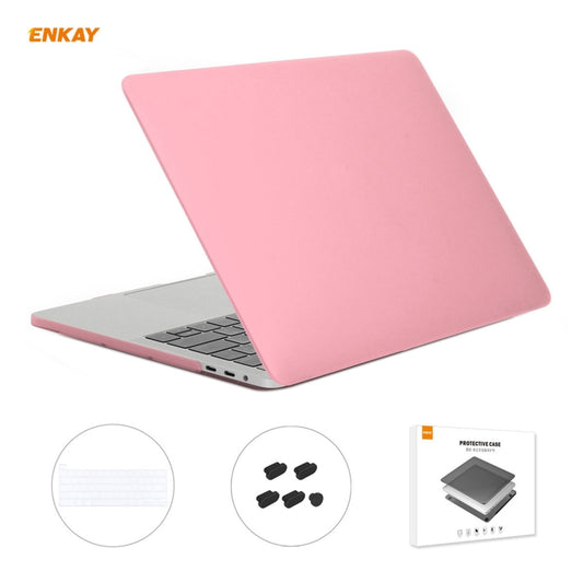 ENKAY 3 in 1 Matte Laptop Protective Case + US Version TPU Keyboard Film + Anti-dust Plugs Set for MacBook Pro 16 inch A2141 (with Touch Bar)(Pink) - MacBook Pro Cases by ENKAY | Online Shopping South Africa | PMC Jewellery | Buy Now Pay Later Mobicred