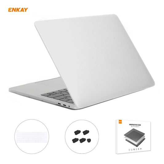 ENKAY 3 in 1 Matte Laptop Protective Case + US Version TPU Keyboard Film + Anti-dust Plugs Set for MacBook Pro 16 inch A2141 (with Touch Bar)(White) - MacBook Pro Cases by ENKAY | Online Shopping South Africa | PMC Jewellery | Buy Now Pay Later Mobicred