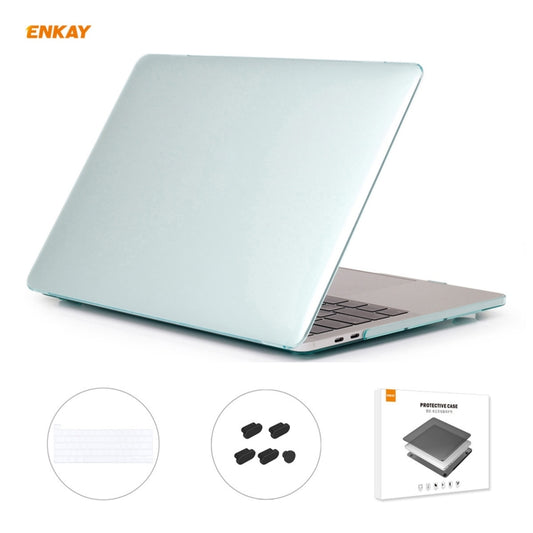 ENKAY 3 in 1 Crystal Laptop Protective Case + US Version TPU Keyboard Film + Anti-dust Plugs Set for MacBook Pro 16 inch A2141 (with Touch Bar)(Green) - MacBook Pro Cases by ENKAY | Online Shopping South Africa | PMC Jewellery | Buy Now Pay Later Mobicred