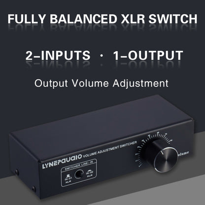 2-In 1-Out XLR Switcher Fully Balanced Passive Pre-Active Speaker Lossless Volume Control Switcher -  by PMC Jewellery | Online Shopping South Africa | PMC Jewellery | Buy Now Pay Later Mobicred