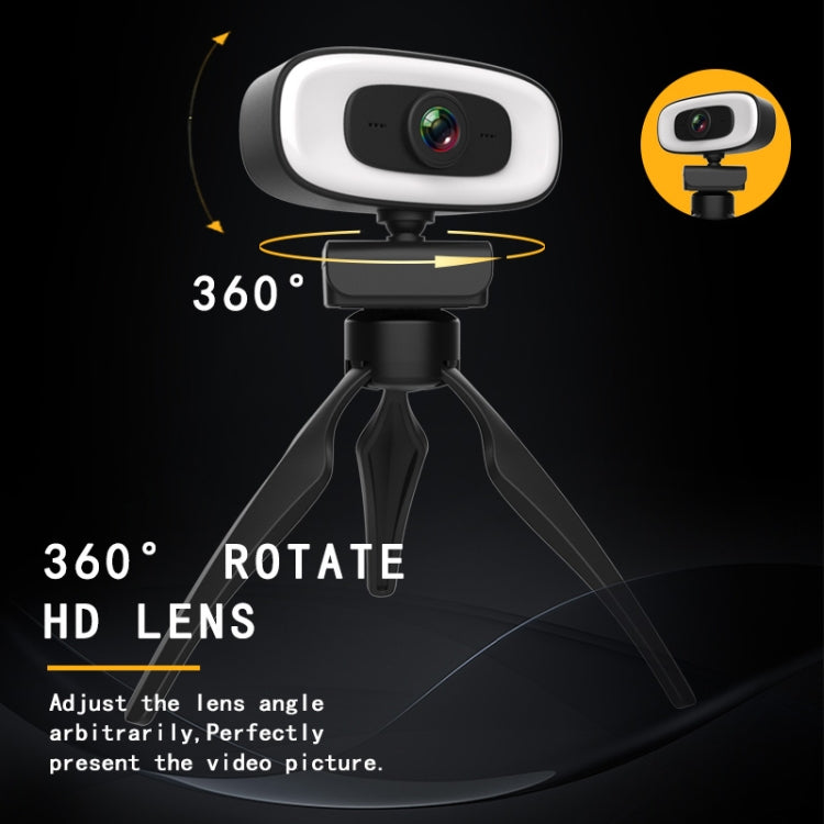 C10 2K HD Without Distortion 360 Degrees Rotate Three-speed Fill Light USB Free Drive Webcams, Built-in Clear Sound Microphone - HD Camera by PMC Jewellery | Online Shopping South Africa | PMC Jewellery | Buy Now Pay Later Mobicred