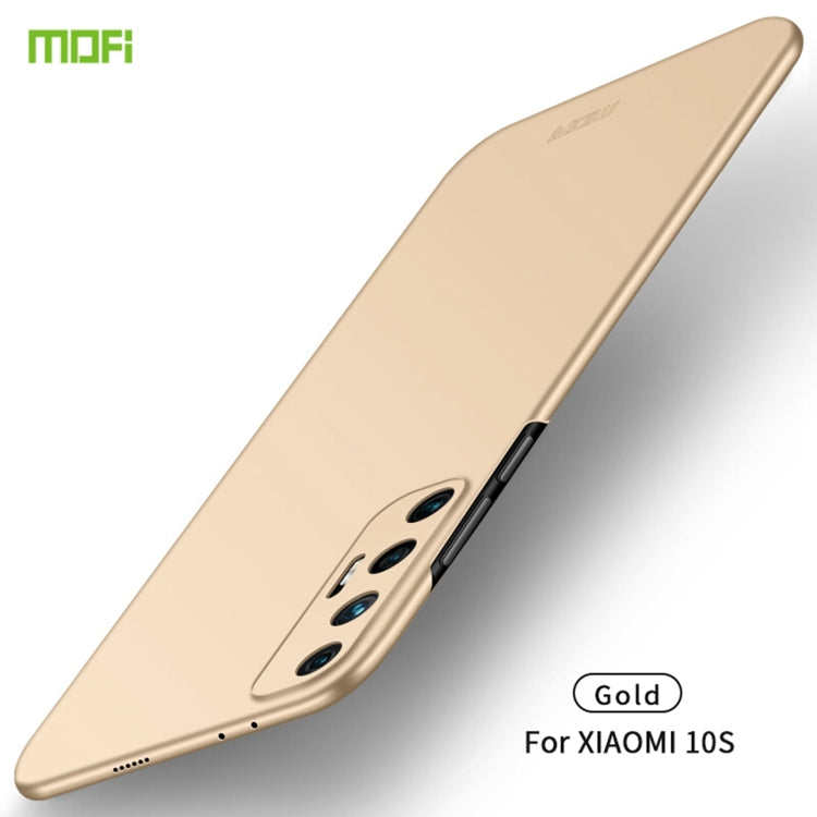 For Xiaomi Mi 10S MOFI Frosted PC Ultra-thin Hard Case(Gold) - Xiaomi Cases by MOFI | Online Shopping South Africa | PMC Jewellery