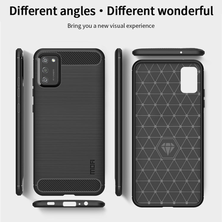 For Samsung Galaxy A02s/M02s/F02s(EU Version) MOFI Gentleness Series Brushed Texture Carbon Fiber Soft TPU Case(Black) - Galaxy Phone Cases by MOFI | Online Shopping South Africa | PMC Jewellery