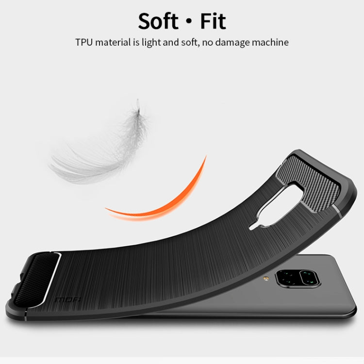 For Xiaomi Redmi Note 9s / Note 9 Pro / Note 9 Pro Max / Foco M2 Pro MOFI Gentleness Series Brushed Texture Carbon Fiber Soft TPU Case(Blue) - Xiaomi Cases by MOFI | Online Shopping South Africa | PMC Jewellery