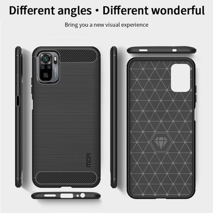 For Xiaomi Redmi Note 10 / Note 10S MOFI Gentleness Series Brushed Texture Carbon Fiber Soft TPU Case(Black) - Xiaomi Cases by MOFI | Online Shopping South Africa | PMC Jewellery