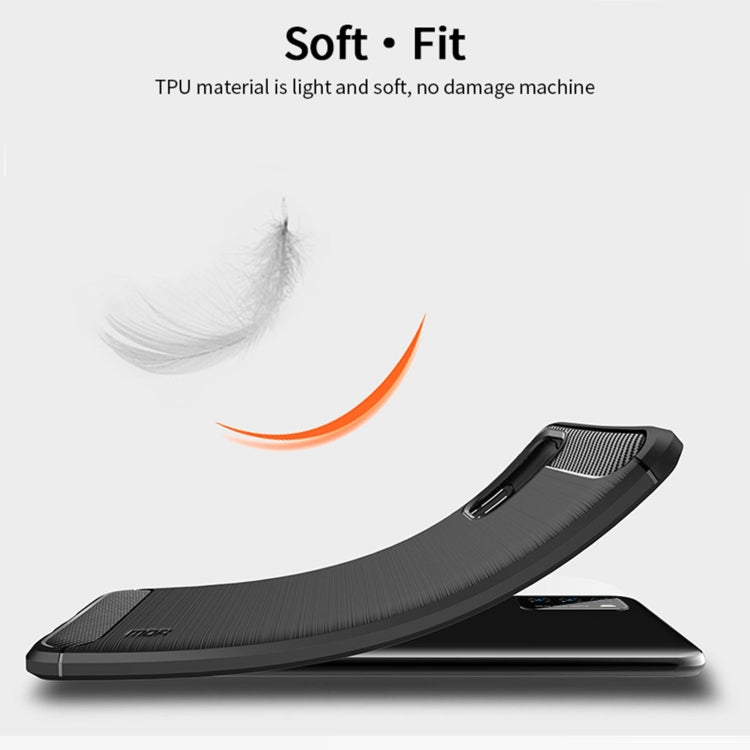 For Xiaomi Poco M3 / Redmi 9T MOFI Gentleness Series Brushed Texture Carbon Fiber Soft TPU Case(Black) - Xiaomi Cases by MOFI | Online Shopping South Africa | PMC Jewellery | Buy Now Pay Later Mobicred