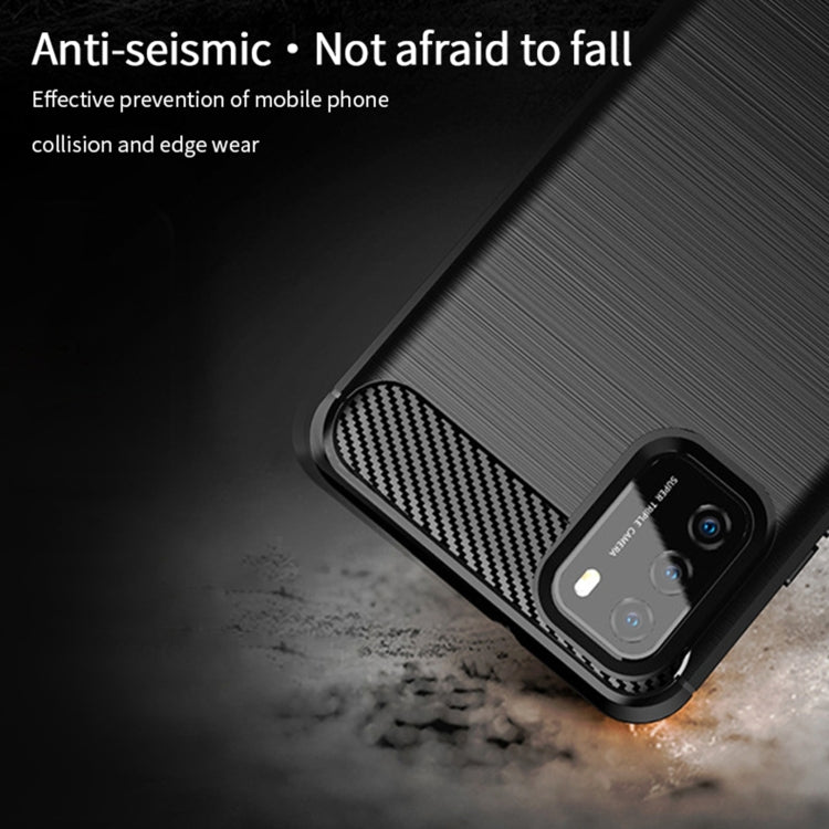 For Xiaomi Poco M3 / Redmi 9T MOFI Gentleness Series Brushed Texture Carbon Fiber Soft TPU Case(Black) - Xiaomi Cases by MOFI | Online Shopping South Africa | PMC Jewellery | Buy Now Pay Later Mobicred