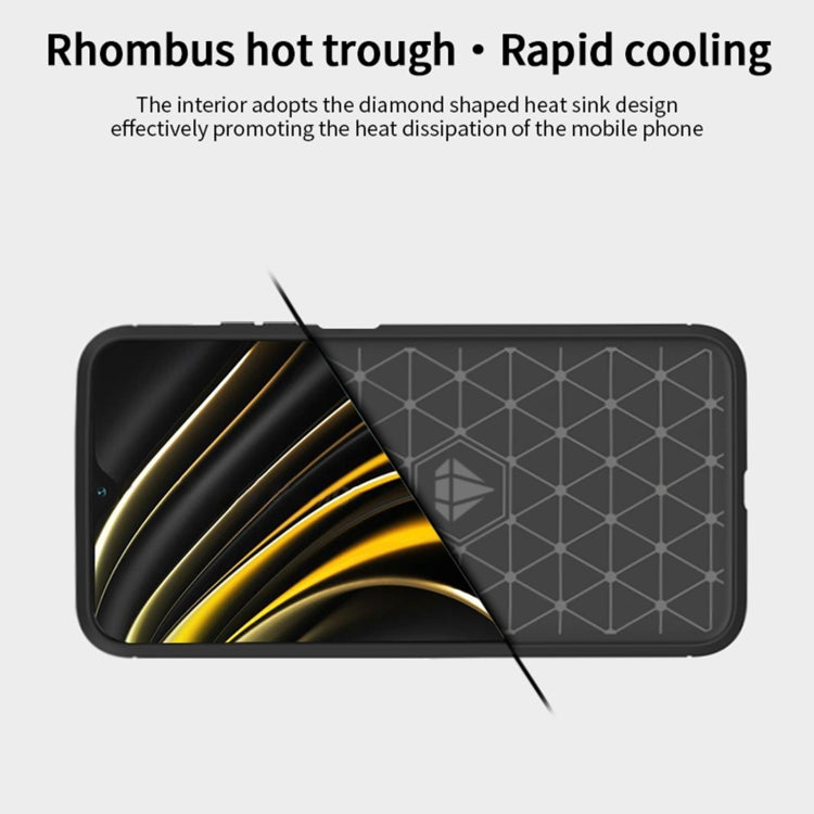 For Xiaomi Poco M3 / Redmi 9T MOFI Gentleness Series Brushed Texture Carbon Fiber Soft TPU Case(Black) - Xiaomi Cases by MOFI | Online Shopping South Africa | PMC Jewellery | Buy Now Pay Later Mobicred