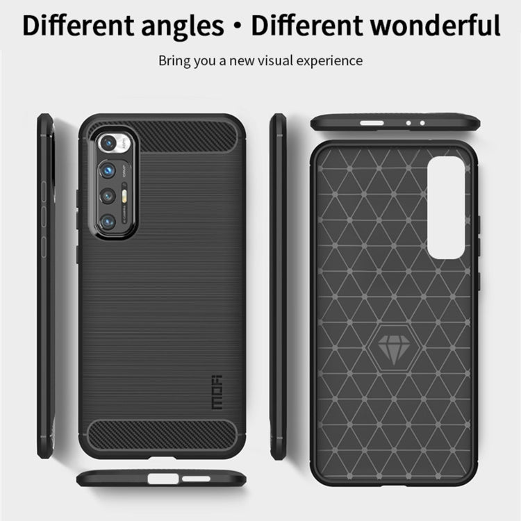 For Xiaomi Mi 10S MOFI Gentleness Series Brushed Texture Carbon Fiber Soft TPU Case(Black) - Xiaomi Cases by MOFI | Online Shopping South Africa | PMC Jewellery