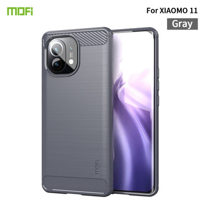 For Xiaomi Mi 11 MOFI Gentleness Series Brushed Texture Carbon Fiber Soft TPU Case(Grey) - Xiaomi Cases by MOFI | Online Shopping South Africa | PMC Jewellery