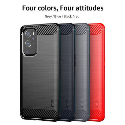 For OnePlus 9 MOFI Gentleness Series Brushed Texture Carbon Fiber Soft TPU Case(Red) - OnePlus Cases by MOFI | Online Shopping South Africa | PMC Jewellery