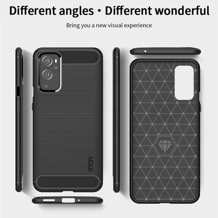 For OnePlus 9 Pro MOFI Gentleness Series Brushed Texture Carbon Fiber Soft TPU Case(Blue) - free shipping - PMC TechLife - Order now!