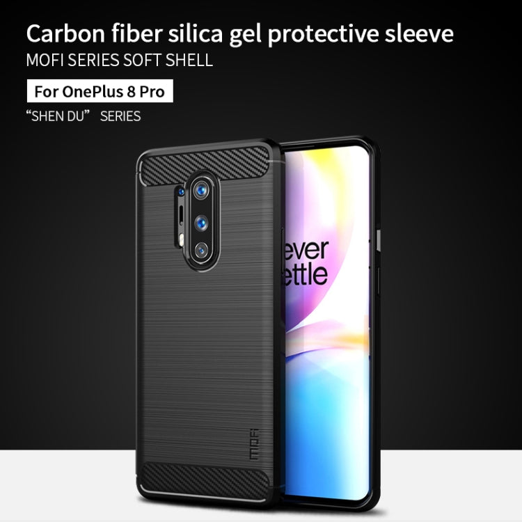 For OnePlus 8 Pro MOFI Gentleness Series Brushed Texture Carbon Fiber Soft TPU Case(Grey) - OnePlus Cases by MOFI | Online Shopping South Africa | PMC Jewellery