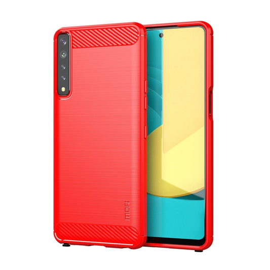 For LG Stylo 7 4G MOFI Gentleness Series Brushed Texture Carbon Fiber Soft TPU Case(Red) - LG by MOFI | Online Shopping South Africa | PMC Jewellery