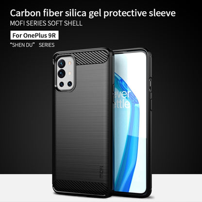 For OnePlus 9R MOFI Gentleness Series Brushed Texture Carbon Fiber Soft TPU Case(Black) - OnePlus Cases by MOFI | Online Shopping South Africa | PMC Jewellery