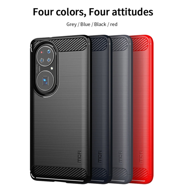 For Huawei P50 Pro MOFI Gentleness Series Brushed Texture Carbon Fiber Soft TPU Case(Gray) - Huawei Cases by MOFI | Online Shopping South Africa | PMC Jewellery