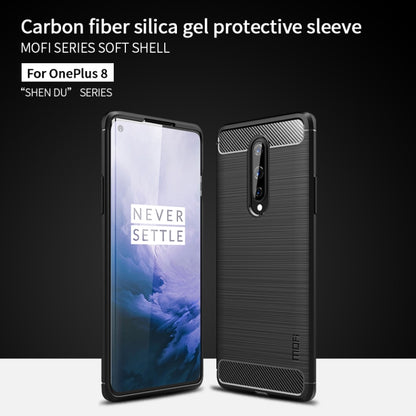 For OnePlus 8 MOFI Gentleness Series Brushed Texture Carbon Fiber Soft TPU Case(Blue) - OnePlus Cases by MOFI | Online Shopping South Africa | PMC Jewellery