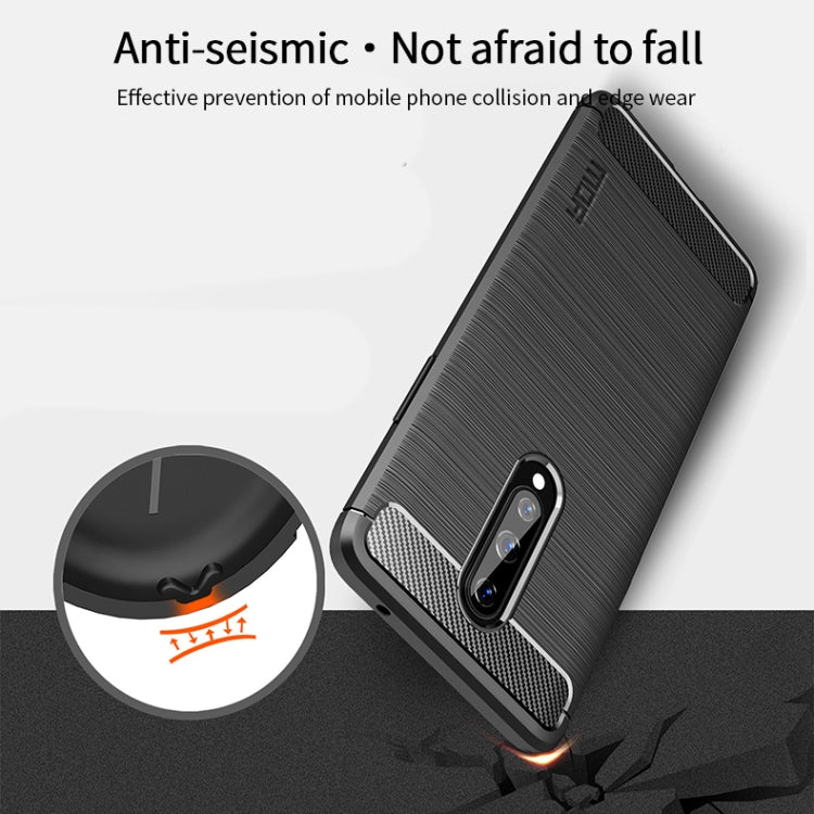 For OnePlus 8 MOFI Gentleness Series Brushed Texture Carbon Fiber Soft TPU Case(Red) - OnePlus Cases by MOFI | Online Shopping South Africa | PMC TechLife | Buy Now Pay Later Mobicred