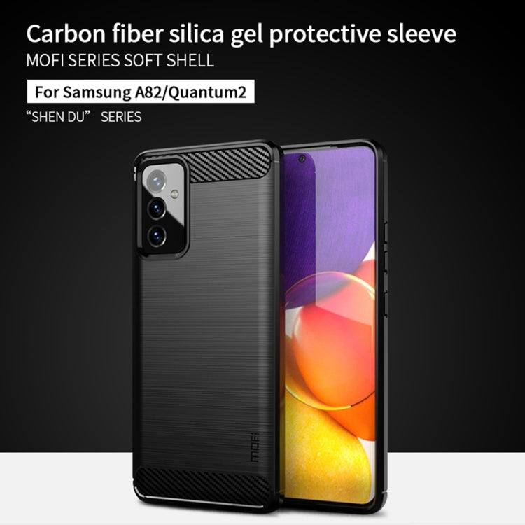 For Samsung Galaxy A82 / Quantum2 MOFI Gentleness Series Brushed Texture Carbon Fiber Soft TPU Case(Blue) - Galaxy Phone Cases by MOFI | Online Shopping South Africa | PMC Jewellery