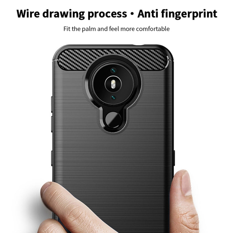 For Nokia 1.4 MOFI Gentleness Series Brushed Texture Carbon Fiber Soft TPU Case(Red) - Nokia Cases by MOFI | Online Shopping South Africa | PMC TechLife