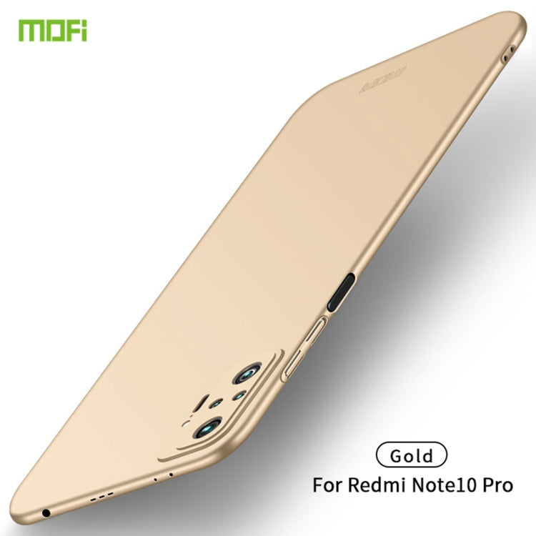 For Xiaomi Redmi Note10 Pro MOFI Frosted PC Ultra-thin Hard Case(Gold) - Xiaomi Cases by MOFI | Online Shopping South Africa | PMC Jewellery