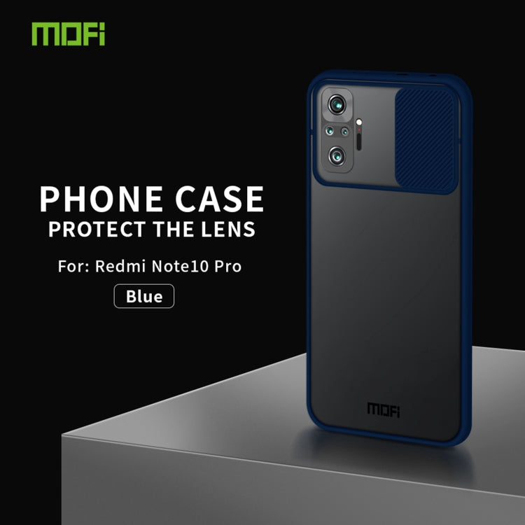 For Xiaomi Redmi Note 10 Pro / Note 10 Pro Max MOFI Xing Dun Series Translucent Frosted PC + TPU Privacy Anti-glare Shockproof All-inclusive Protective Case(Blue) - Xiaomi Cases by MOFI | Online Shopping South Africa | PMC Jewellery