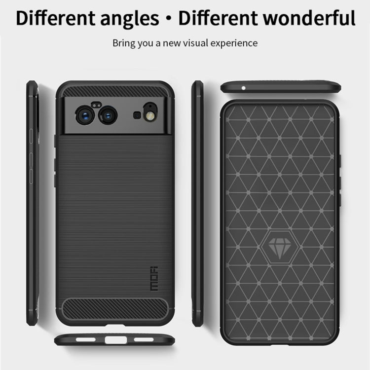 For Google Pixel 6 MOFI Gentleness Series Brushed Texture Carbon Fiber Soft TPU Case(Blue) - Google Cases by MOFI | Online Shopping South Africa | PMC TechLife