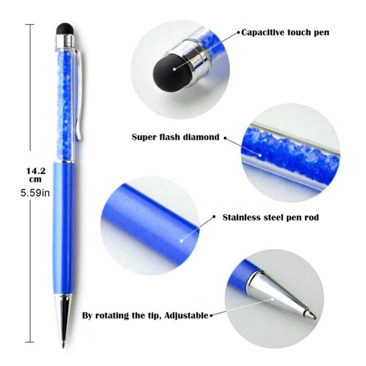 AT-22  2 in 1 Universal Flash Diamond Decoration Capacitance Pen Stylus Ballpoint Pen(Green) - Stylus Pen by PMC Jewellery | Online Shopping South Africa | PMC Jewellery | Buy Now Pay Later Mobicred