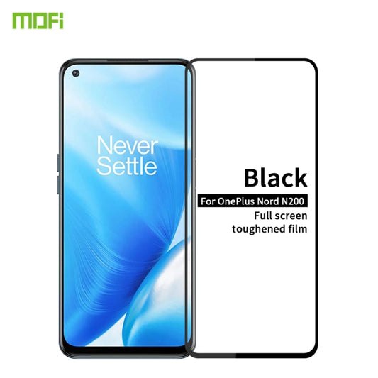 For OnePlus Nord N200 MOFI 9H 2.5D Full Screen Tempered Glass Film(Black) - OnePlus Tempered Glass by MOFI | Online Shopping South Africa | PMC Jewellery