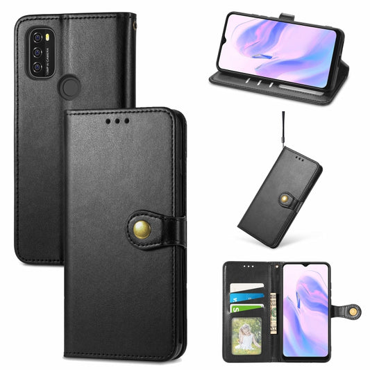 For Blackview A70 Solid Color Leather Buckle Phone Case with Lanyard & Photo Frame & Card Slot & Wallet & Stand Function(Black) - More Brand by PMC Jewellery | Online Shopping South Africa | PMC Jewellery | Buy Now Pay Later Mobicred