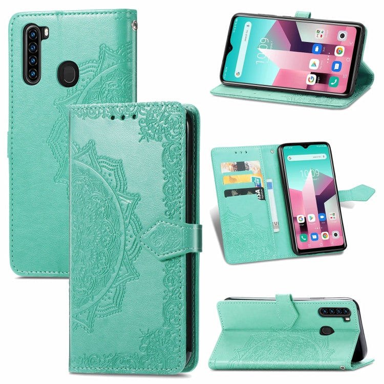 For Blackview A80 Pro Mandala Flower Embossed Horizontal Flip Leather Case with Holder & Three Card Slots & Wallet & Lanyard(Green) - More Brand by PMC Jewellery | Online Shopping South Africa | PMC Jewellery | Buy Now Pay Later Mobicred
