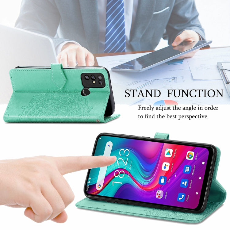 For Doogee X96 Pro Mandala Flower Embossed Horizontal Flip Leather Case with Holder & Three Card Slots & Wallet & Lanyard(Green) - More Brand by PMC Jewellery | Online Shopping South Africa | PMC Jewellery | Buy Now Pay Later Mobicred