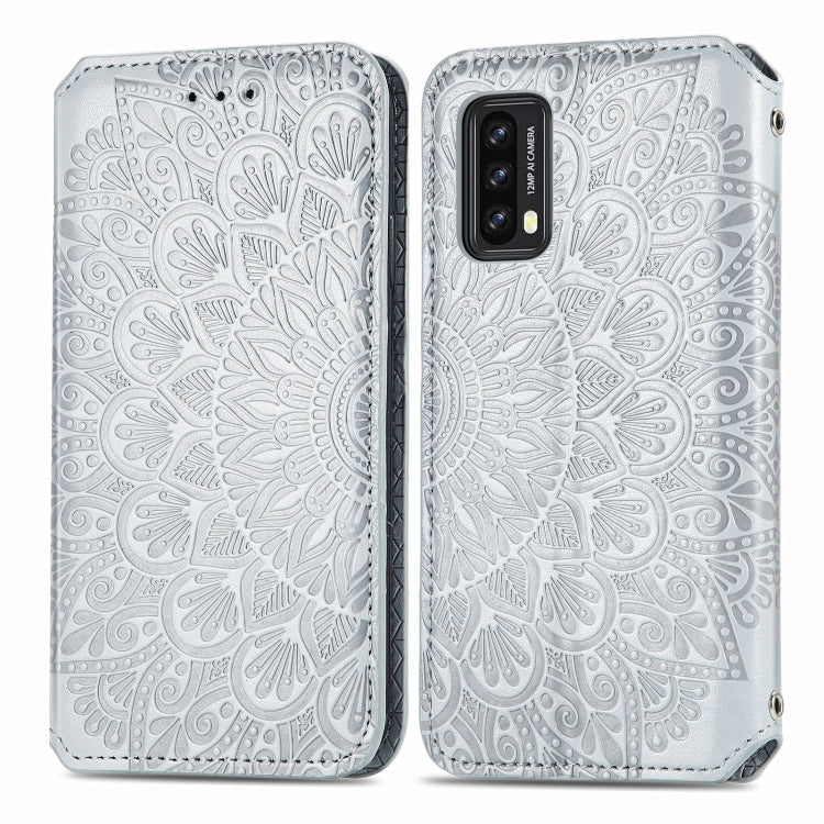 For Blackview A90 Blooming Mandala Embossed Pattern Magnetic Horizontal Flip Leather Case with Holder & Card Slots & Wallet(Gray) - More Brand by PMC Jewellery | Online Shopping South Africa | PMC Jewellery | Buy Now Pay Later Mobicred