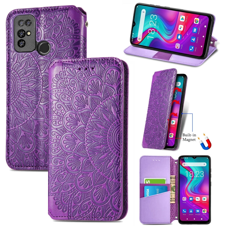 For Doogee X96 Pro Blooming Mandala Embossed Pattern Magnetic Horizontal Flip Leather Case with Holder & Card Slots & Wallet(Purple) - More Brand by PMC Jewellery | Online Shopping South Africa | PMC Jewellery | Buy Now Pay Later Mobicred