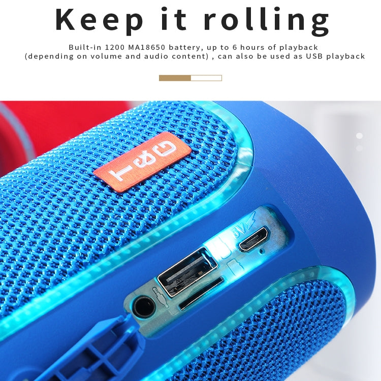 T&G TG287 LED Flashing Light Bluetooth Speaker Portable Wireless Stereo Bass Subwoofer FM / TF / USB(Red) - Desktop Speaker by T&G | Online Shopping South Africa | PMC Jewellery | Buy Now Pay Later Mobicred