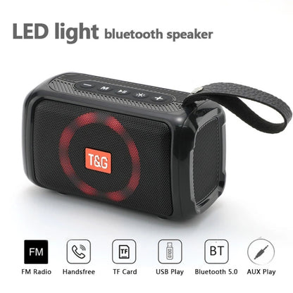 T&G TG193 Portable Bluetooth Speaker LED Light Waterproof Outdoor Subwoofer Support TF Card / FM Radio / AUX(Blue) - Desktop Speaker by T&G | Online Shopping South Africa | PMC Jewellery | Buy Now Pay Later Mobicred