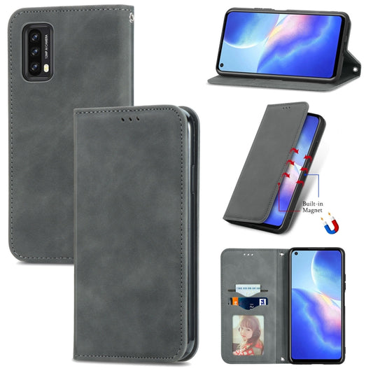 For Blackview A90 Retro Skin Feel Business Magnetic Horizontal Flip Leather Case with Holder & Card Slots & Wallet & Photo Frame(Gray) - More Brand by PMC Jewellery | Online Shopping South Africa | PMC Jewellery | Buy Now Pay Later Mobicred