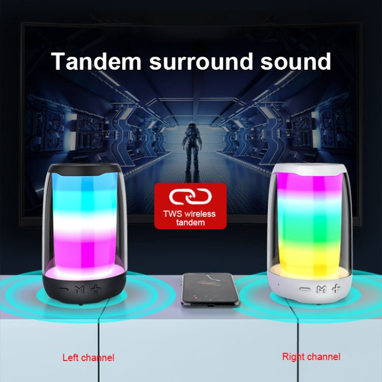 P4 LED Portable Bluetooth Wireless Bass Waterproof Outdoor Speaker Support AUX / TF Card / USB(White) - Desktop Speaker by PMC Jewellery | Online Shopping South Africa | PMC Jewellery | Buy Now Pay Later Mobicred