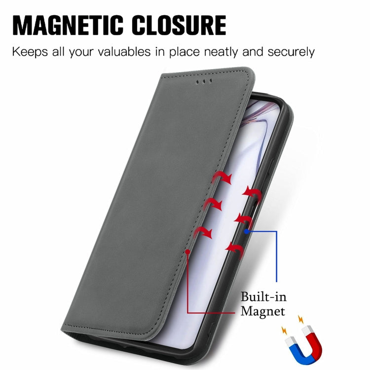 For Blackview A100 Retro Skin Feel Business Magnetic Horizontal Flip Leather Case with Holder & Card Slots & Wallet & Photo Frame(Gray) - More Brand by PMC Jewellery | Online Shopping South Africa | PMC Jewellery | Buy Now Pay Later Mobicred