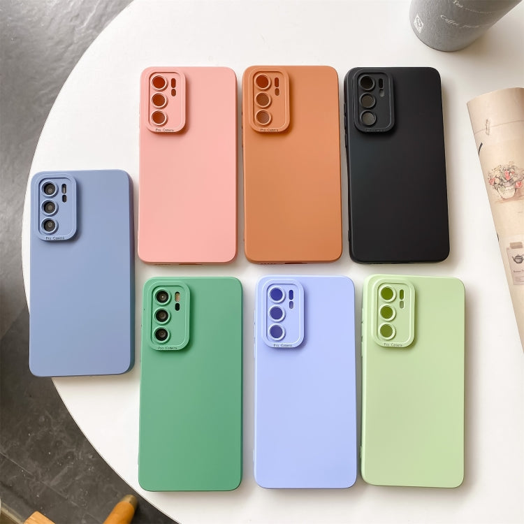 For Huawei P30 Pro Straight Side Liquid Silicone Phone Case(Blue) - Huawei Cases by PMC TechLife | Online Shopping South Africa | PMC TechLife