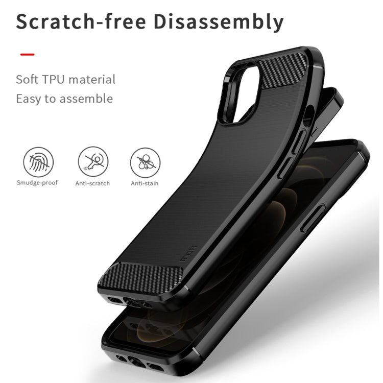 For iPhone 13 mini MOFI Gentleness Series Brushed Texture Carbon Fiber Soft TPU Case  (Blue) - iPhone 13 mini Cases by MOFI | Online Shopping South Africa | PMC TechLife | Buy Now Pay Later Mobicred
