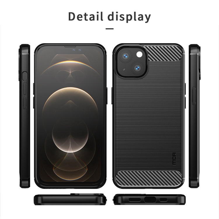 For iPhone 13 mini MOFI Gentleness Series Brushed Texture Carbon Fiber Soft TPU Case  (Blue) - iPhone 13 mini Cases by MOFI | Online Shopping South Africa | PMC TechLife | Buy Now Pay Later Mobicred
