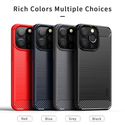 For iPhone 13 Pro MOFI Gentleness Series Brushed Texture Carbon Fiber Soft TPU Case  (Gray) - iPhone 13 Pro Cases by MOFI | Online Shopping South Africa | PMC Jewellery | Buy Now Pay Later Mobicred