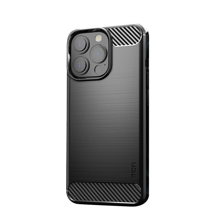 For iPhone 13 Pro Max MOFI Gentleness Series Brushed Texture Carbon Fiber Soft TPU Case  (Black) - iPhone 13 Pro Max Cases by MOFI | Online Shopping South Africa | PMC Jewellery