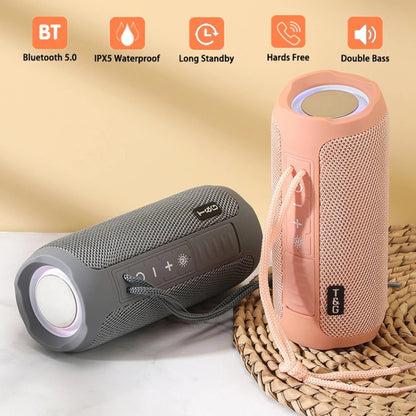 T&G TG227 Outdoor Portable Waterproof Bluetooth Music Speaker with LED Support FM / TF / USB(Gray) - Desktop Speaker by T&G | Online Shopping South Africa | PMC Jewellery | Buy Now Pay Later Mobicred