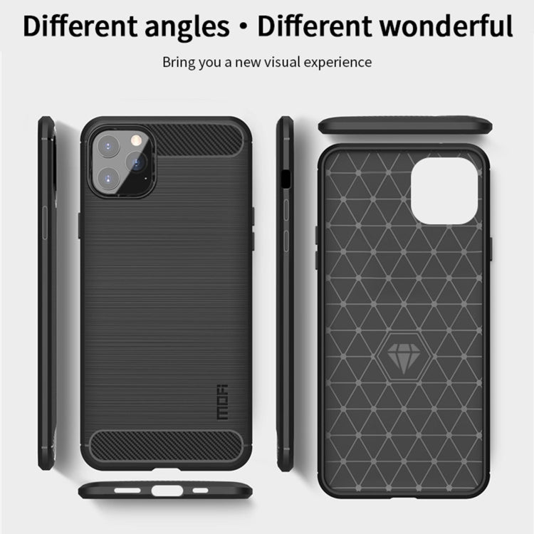 For iPhone 12 Pro Max MOF Gentleness Series Brushed Texture Carbon Fiber Soft TPU Case(Blue) - iPhone 12 Pro Max Cases by MOFI | Online Shopping South Africa | PMC TechLife | Buy Now Pay Later Mobicred