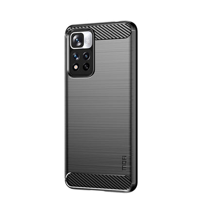 For Xiaomi Redmi Note11 Pro / Note 11 Pro+ MOFI Gentleness Series Brushed Texture Carbon Fiber Soft TPU Phone Case(Black) - Xiaomi Cases by MOFI | Online Shopping South Africa | PMC Jewellery