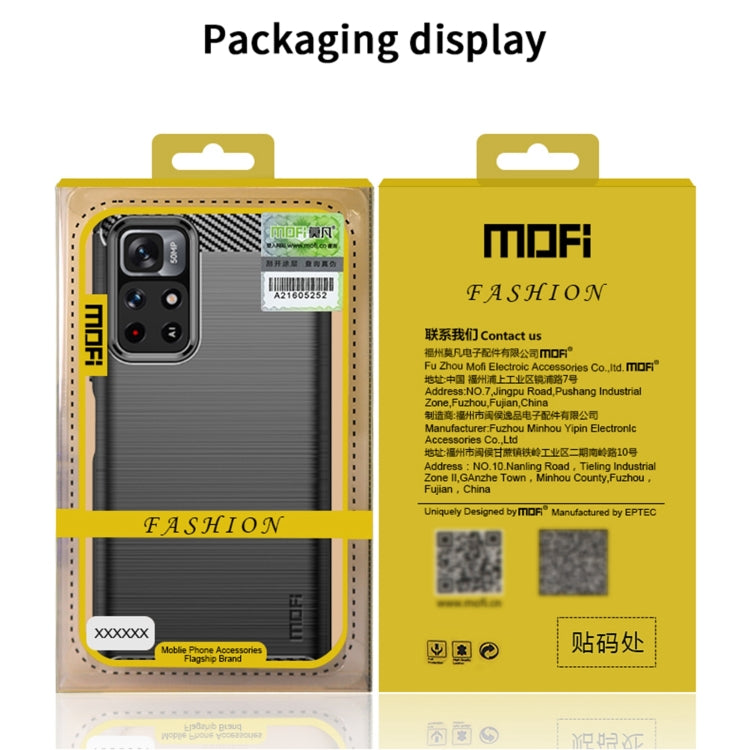 For Xiaomi Redmi Note11 Pro / Note 11 Pro+ MOFI Gentleness Series Brushed Texture Carbon Fiber Soft TPU Phone Case(Red) - Xiaomi Cases by MOFI | Online Shopping South Africa | PMC TechLife
