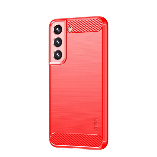 For Samsung Galaxy S22+ 5G MOFI Gentleness Series Brushed Texture Carbon Fiber Soft TPU Case(Red) - Galaxy S22+ 5G Cases by MOFI | Online Shopping South Africa | PMC Jewellery | Buy Now Pay Later Mobicred